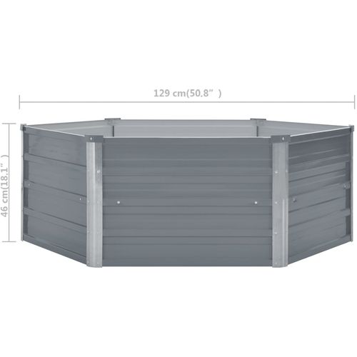 Vrtna Visoka Posuda za Biljke 129x129x46 cm Pocinčani čelik Siva boja slika 27