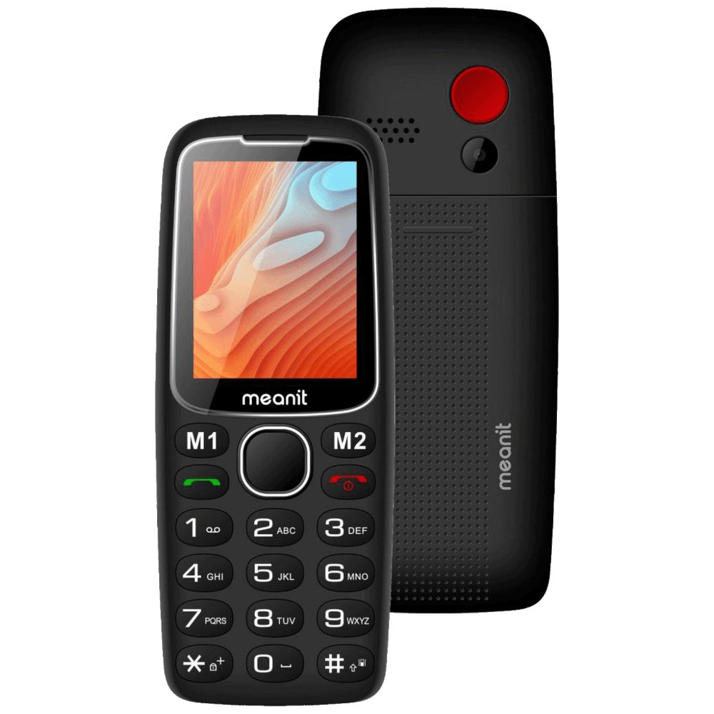 MeanIT Telefon mobilni, 2.4" zaslon, SOS tipka, crni - Senior 10 Plus, Crni slika 3