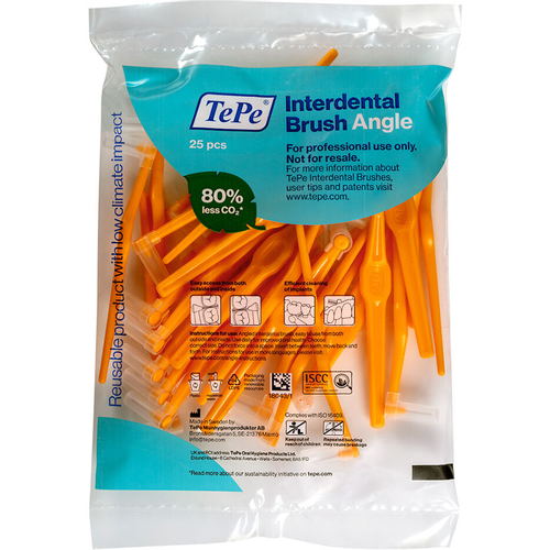 TePe Angle Interdentalne četkice kutne Narančaste vel. 1 / 0,45 mm - multi-pack vrećica 25 kom slika 1