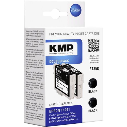 KMP tinta zamijenjen Epson T1291 kompatibilan 2-dijelno pakiranje crn E125D 1617,0021 slika 1