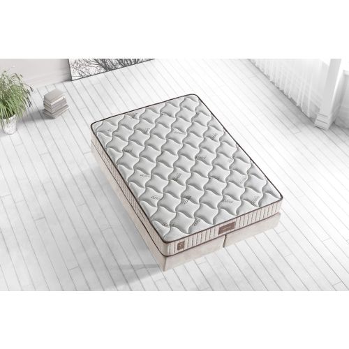 Woody Fashion Madrac, Bijela boja Bež Smeđa, Bamboo 160x200 cm Double Size Middle Firm Mattress slika 4