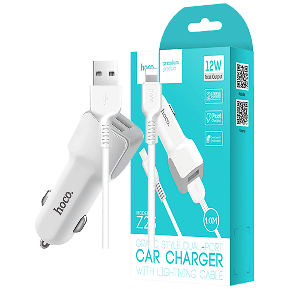 hoco. Auto punjač - Z23 Grand Style set, Lightning slika 1