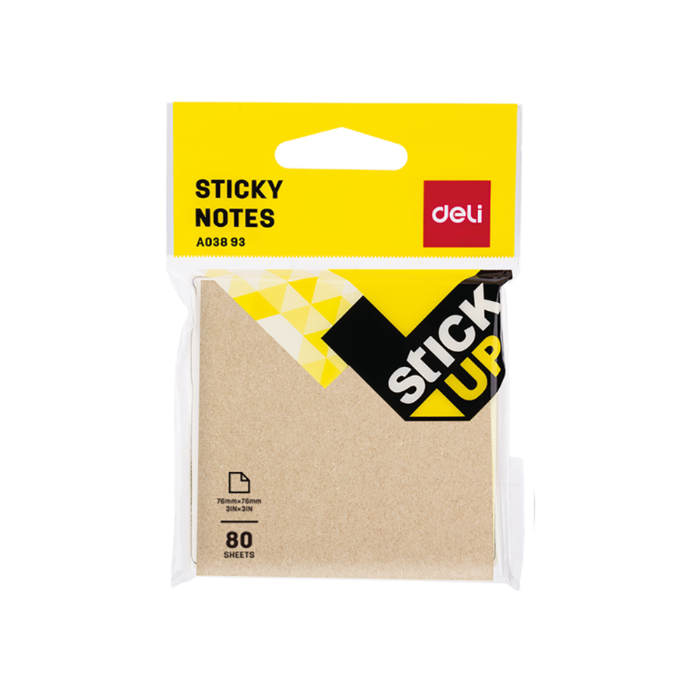 STIKER BLOK DELI 76x76 mm KRAFT 100 lista EA03893 slika 1