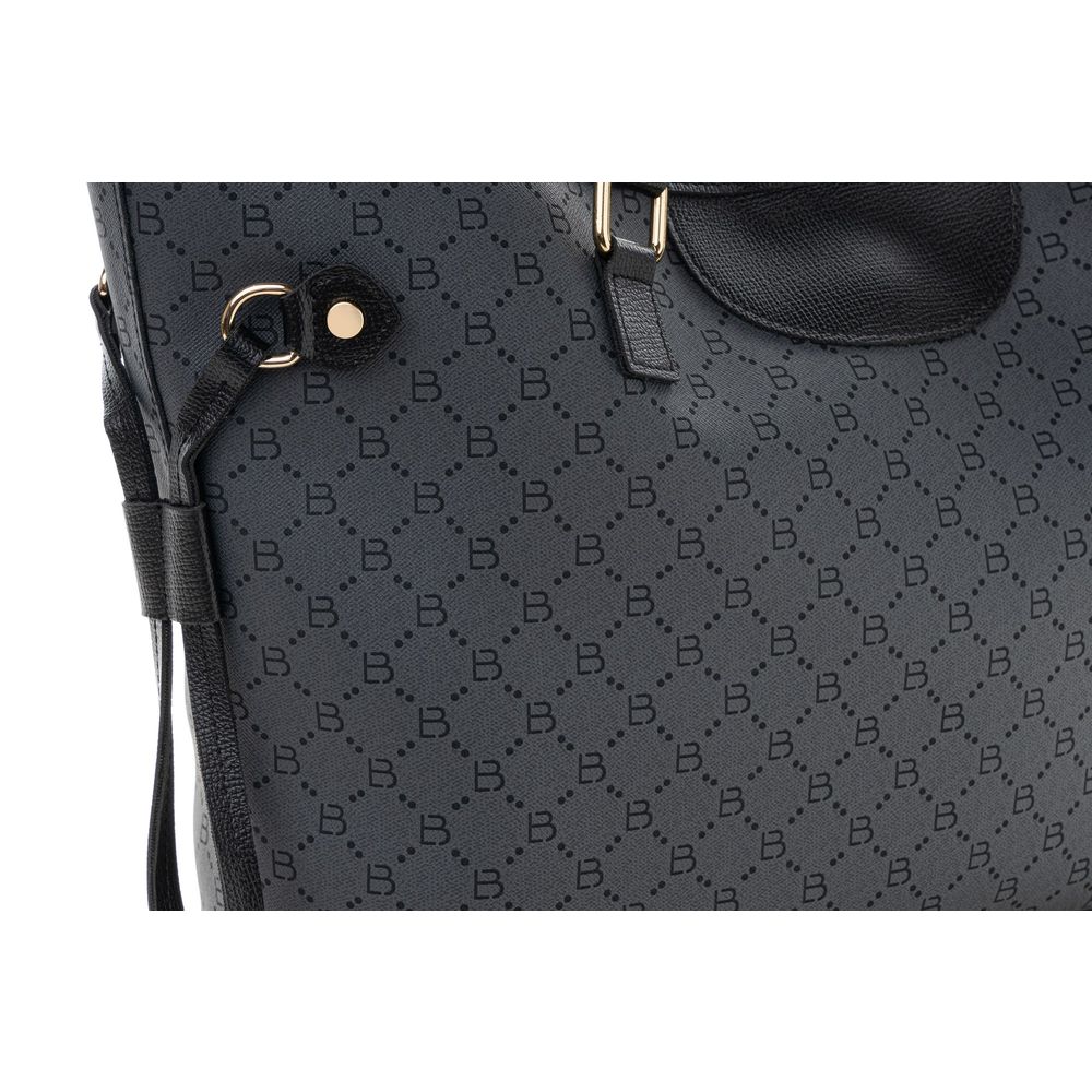 Elegantna Tote Torba 355 v2 - Siva sa Crnim Detaljima slika 5