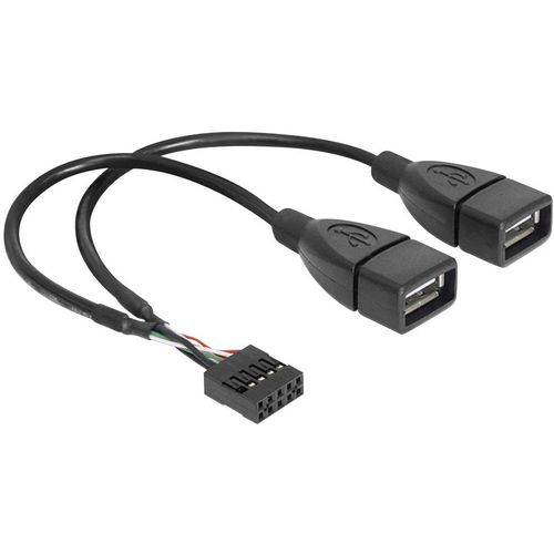 Delock USB kabel USB 2.0 8 polni konektor za stupove, USB-A utičnica 0.20 m crna UL certificiran 83292 slika 1