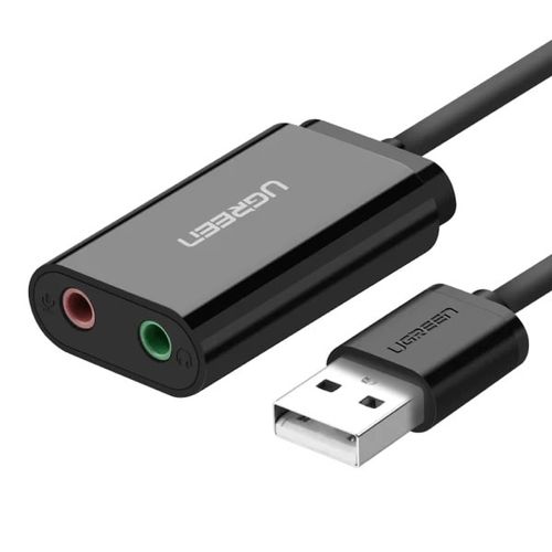 Adapter UGREEN, USB-A na 3.5mm, crni, 15cm slika 1