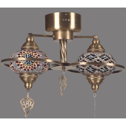 Yeni Macellan Mozaik Camlı 2 Li - 7788-2 Multicolor Chandelier slika 2