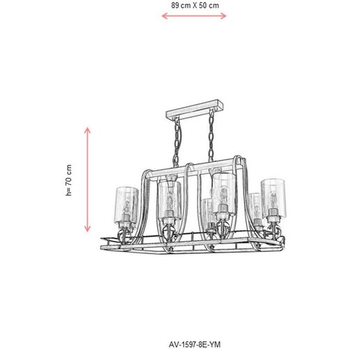 AV-1597-8E-YM Antiquation Chandelier slika 5