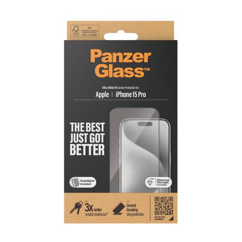 Panzerglass zaštitno staklo za iPhone 15 Pro ultra wide fit slika 4