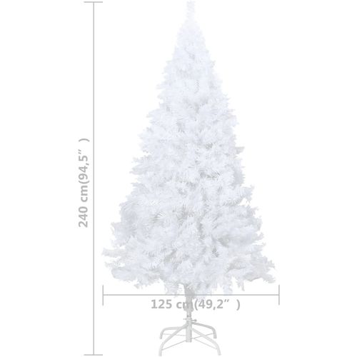 Umjetno božićno drvce s gustim granama bijelo 240 cm PVC slika 23