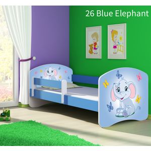 Dječji krevet ACMA s motivom, bočna plava 160x80 cm 26-blue-elephant