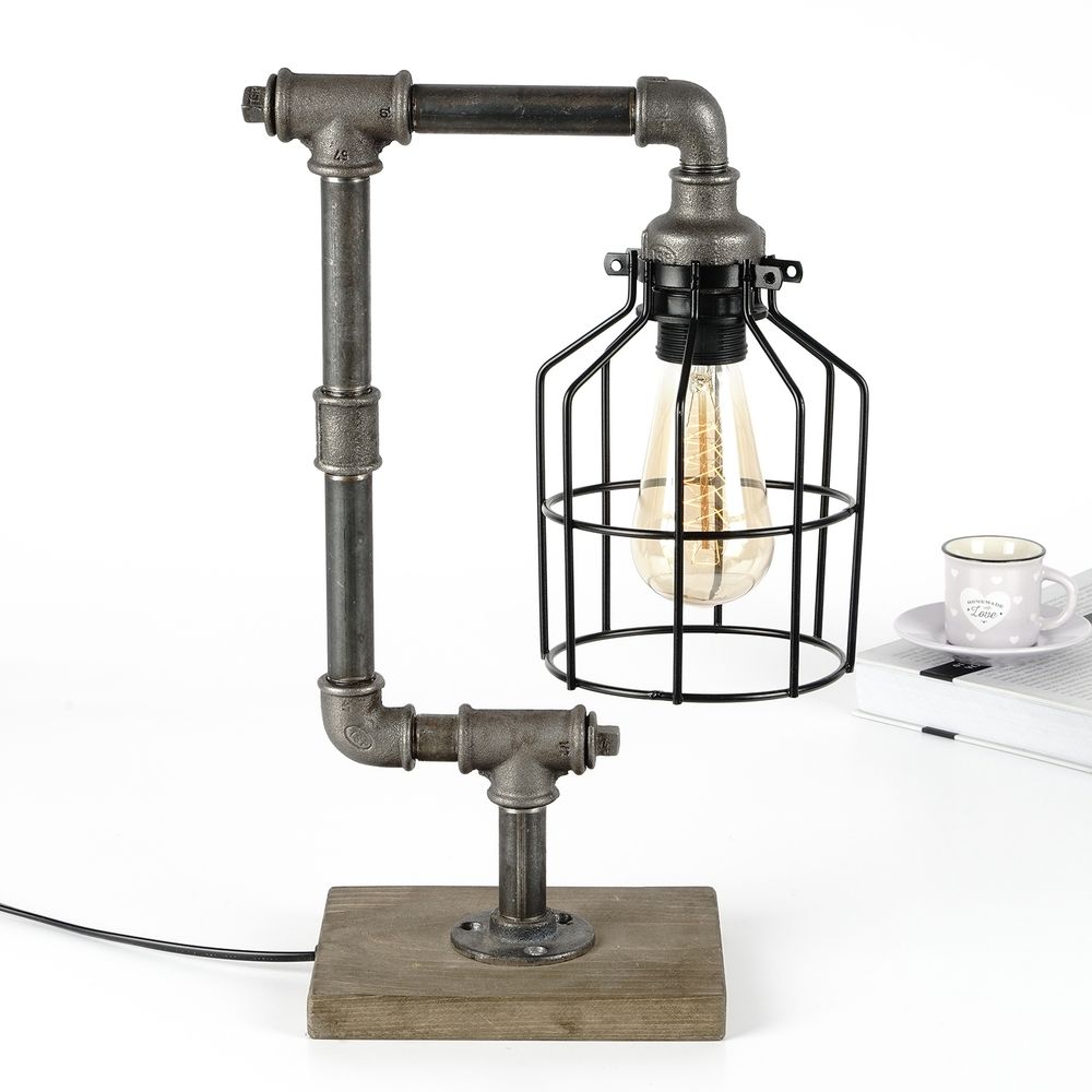Pp113 Crna i Srebrna Stolna Lampa slika 2