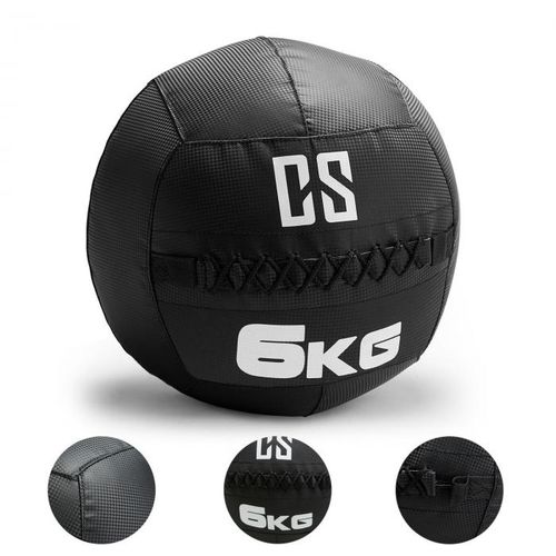 Capital Sports Bravor Wall Ball medicinska lopta 6kg, PVC dvostruki šavovi, crna  slika 3