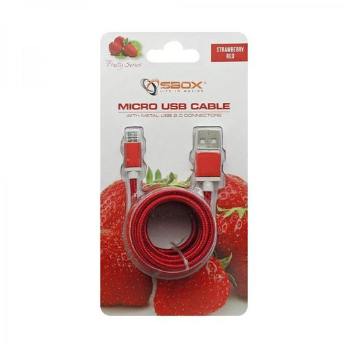 KABEL SBOX USB->MICRO USB M/M 1,5M Blister RED slika 4