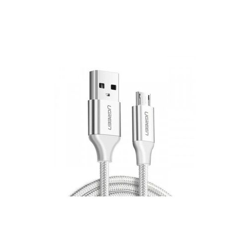 Kabel UGREEN, Micro USB (M) na USB 2.0 A (M), srebrni, 1m slika 1