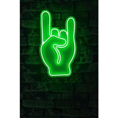 Wallity Ukrasna plastična LED rasvjeta, Rock N Roll Sign - Green slika 2