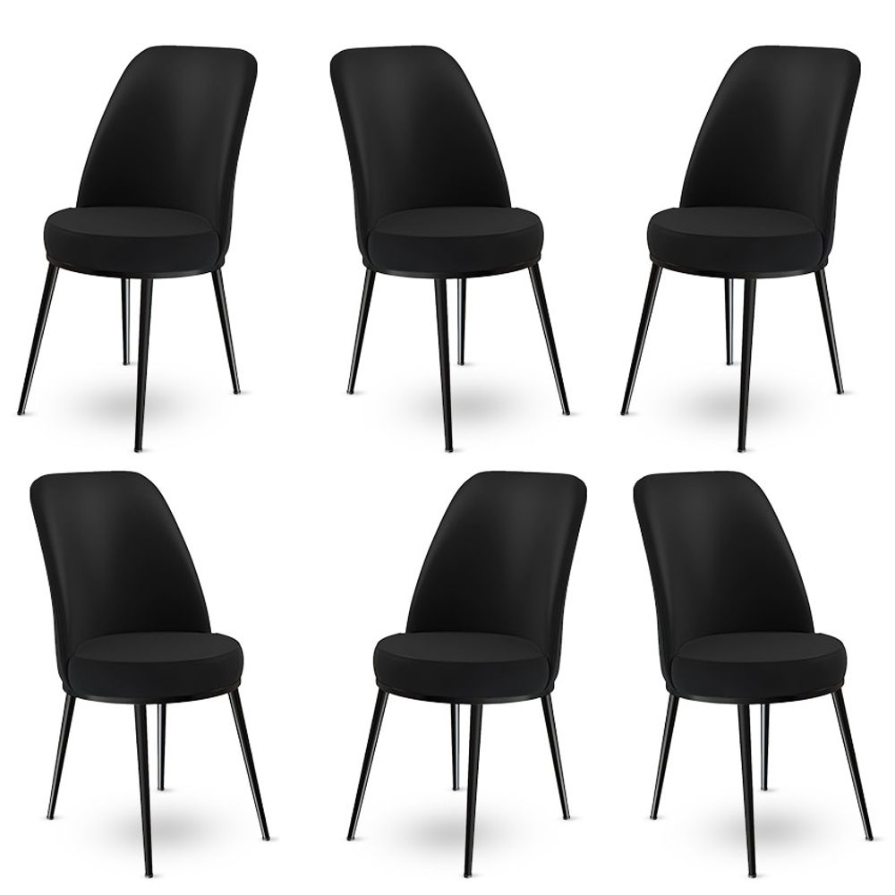 Dexa - Crni Set Stolica (6 Komada) slika 1