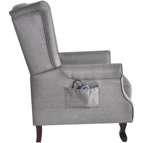 Fotelja za masažu od tkanine siva slika 38