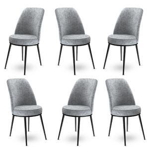 Dexa - Sivi i Crni Set Stolica (6 Komada)