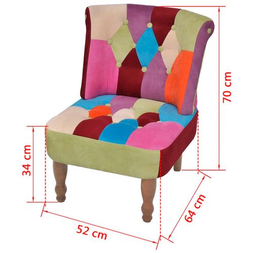 Francuske stolice od tkanine 2 kom patchwork dizajn slika 16
