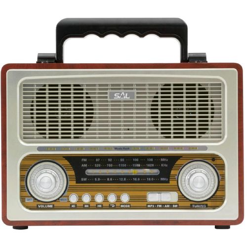 SAL Retro radio + BT bežični zvučnik, 4in1, FM, MP3, AUX - RRT 3B slika 2