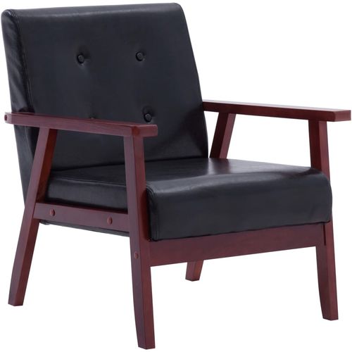 Fotelja od umjetne kože crna slika 11
