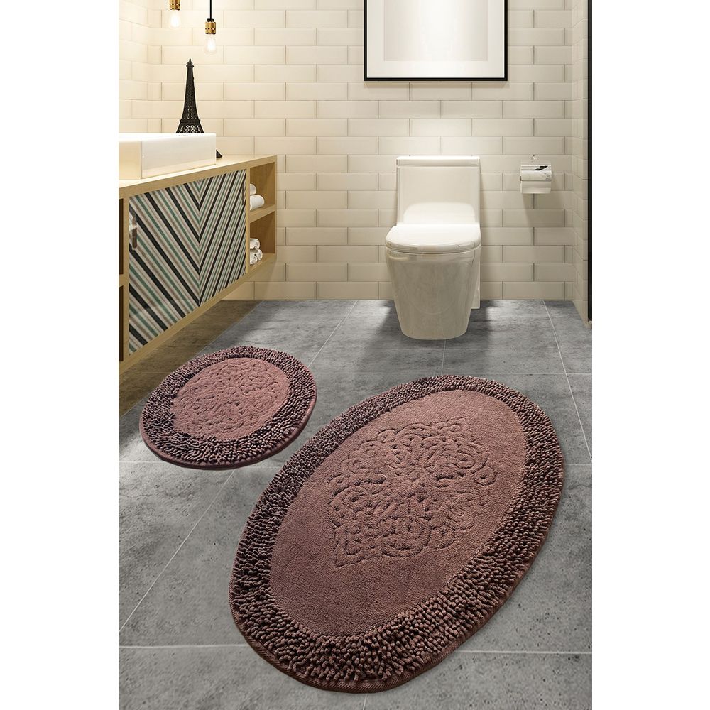 Set prostirki za kupatilo (2 komada) Piante Oval - Braon, više boja slika 1