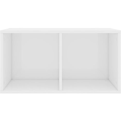 Kutija za pohranu vinilnih ploča sjajna bijela 71x34x36 cm drvo slika 11