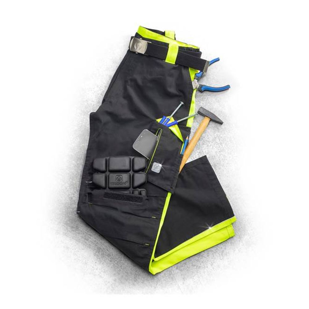 Ardon radne hlače klasične Neon H6401/54 (crno-žute) slika 5