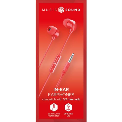 Cellularline Music Sound in-ear slušalice red slika 1