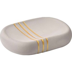 TENDANCE POSUDA ZA SAPUN GOLD STRIPES 12X9X2,5 CM KERAMIKA, SIVA 64100180