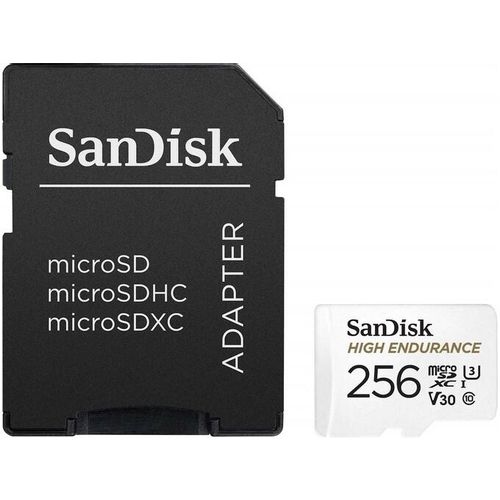 SanDisk High Endurance video microSDHC 256GB + SD Adapter Full HD / 4K video, do 100/40 MB/s C10, U3, V30 slika 2