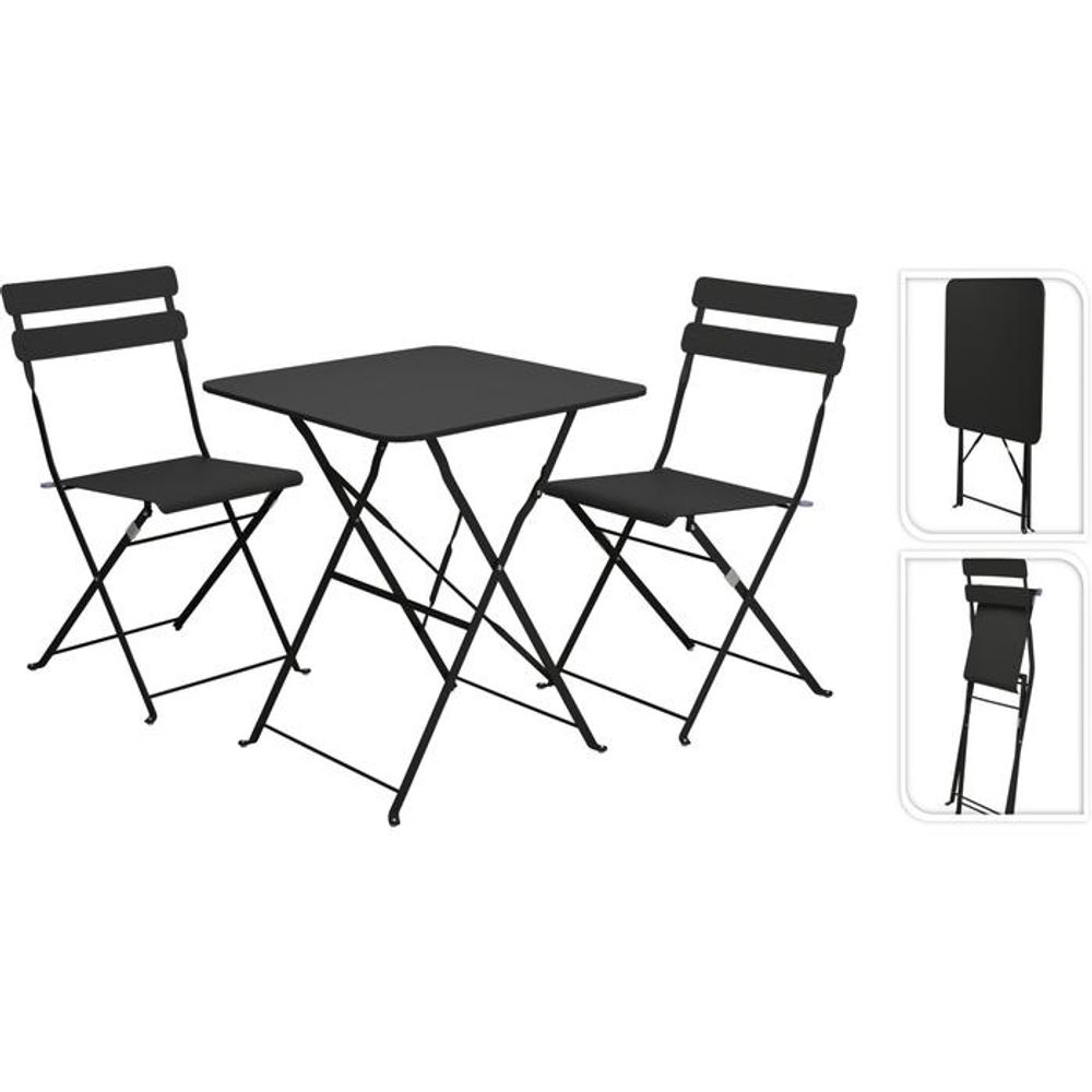 Koopman Vrtni Bistro set, 3/1, crni slika 1