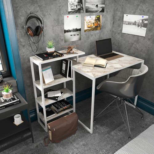 Rino - White White Study Desk slika 2