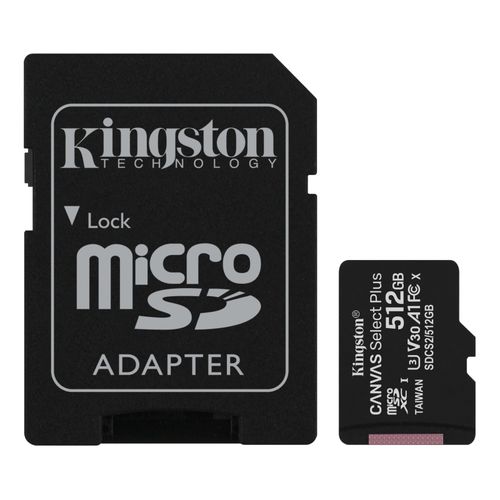 KINGSTON Memorijska kartica A1 MicroSDXC 512GB 100R class 10 SDCS2/512GB + adapter slika 1