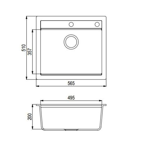 Sudoper Helika QUADRO SQQ100-AW Light grey slika 3