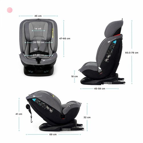 Kinderkraft autosjedalica XPEDITION 0-36 kg Isofix, siva slika 84