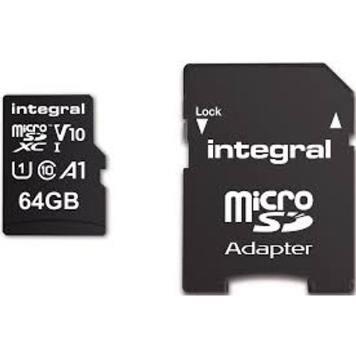 Integral 64GB High Speed microSDHC/XC V10 UHS-I U1 + adapter slika 1