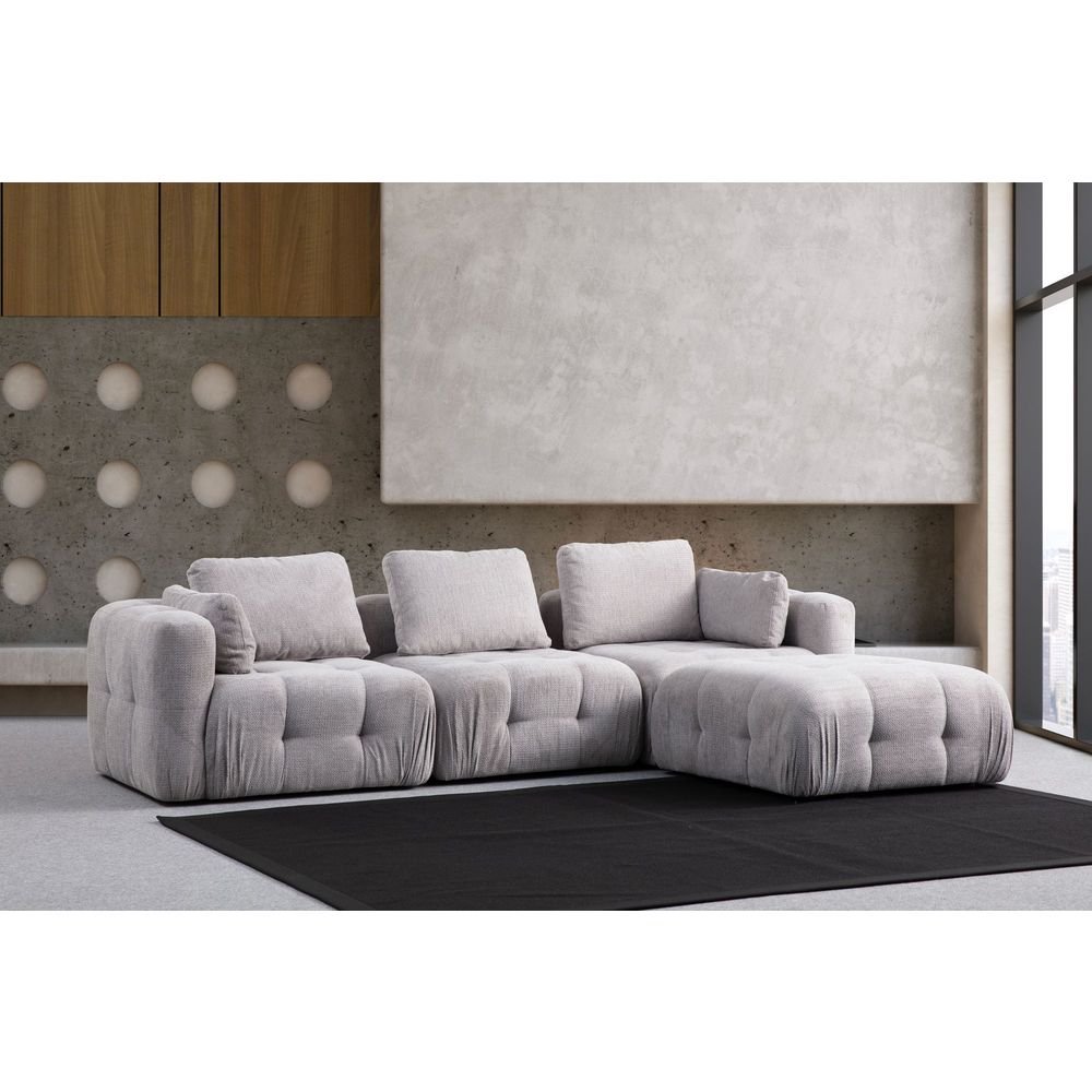 Amaris Troosjed S Sofom - Svijetlo Siva Ugaona Sofa slika 1