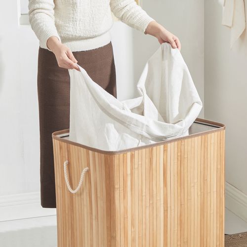 SONGMICS laundry basket Bamboo 3 x 50L slika 4