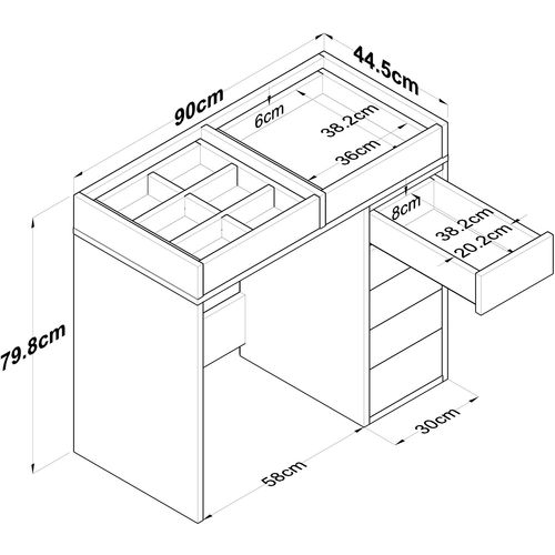 BJ107 - 2625 White Make-Up Table slika 9