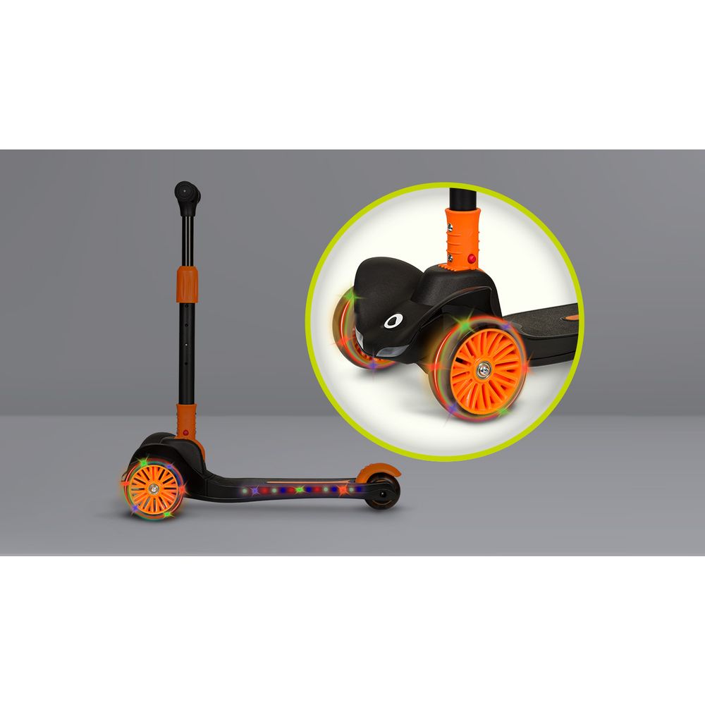 Lionelo Romobil sa LED svjetlima Timmy, Orange-Black slika 7