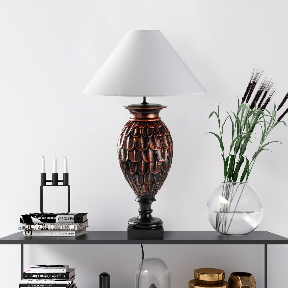 ELEGANZE-5305 Smeđa i Bijela Stolna Lampa slika 2