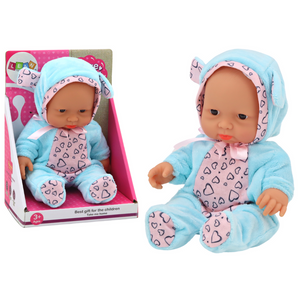 Mala beba lutka - Odjeća, šešir, mašna - Plavo roza odjeća