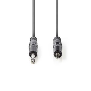 Kabel NEDIS audio stereo, 6.5mm (M) na 3.5mm (M), sivi, 3m