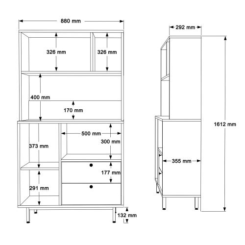 RE3-SA OakAnthracite Multi Purpose Cabinet slika 7