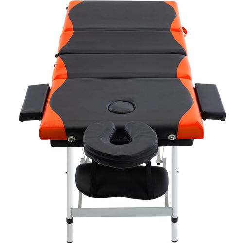 Sklopivi masažni stol s 4 zone aluminijski crno-narančasti slika 29