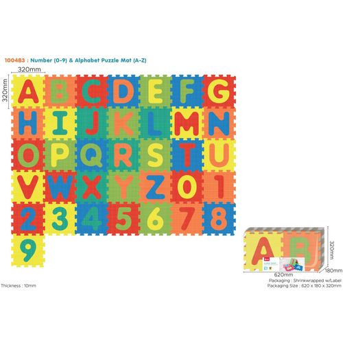 Šarena puzzle podloga brojevi i slova slika 1