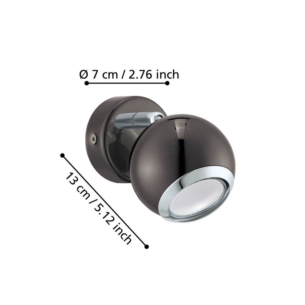 Eglo Bimeda reflektor/1, led, gu10, 1x3w, 240lm, nikl crni/krom  slika 4