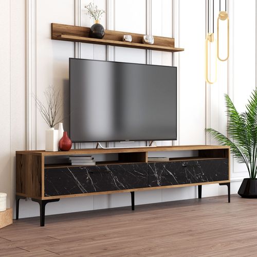 Woody Fashion TV jedinica, Istanbul - Walnut, Black Marble slika 2